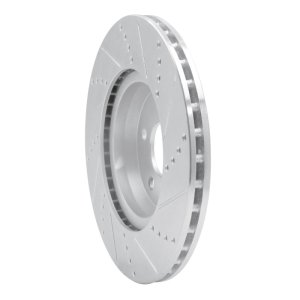 Mercedes-Benz GLC350e Brake Rotor (1) - Rear Left - R1 Concepts - Drilled & Slotted - Silver - `16-`23